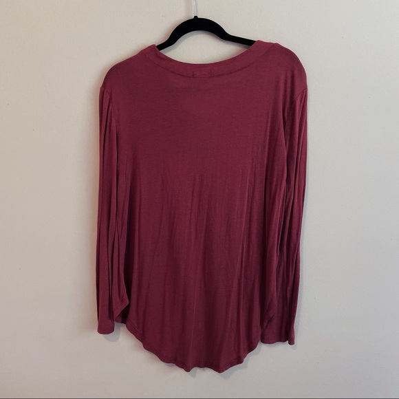 🆕 Rue 21 | Maroon Lace Up Long Sleeve - Picture 3 of 4
